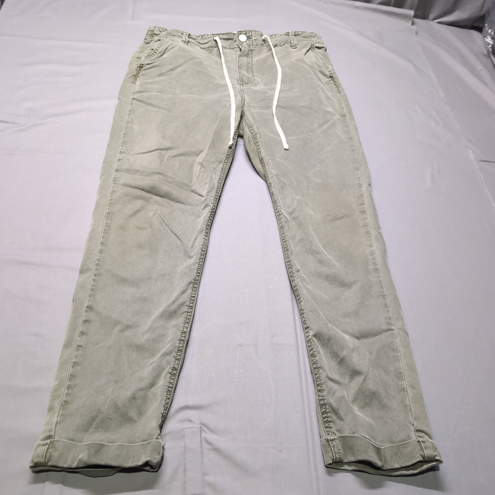 PAIGE Womens Green Cropped Ankle Pants Drawstring Lyocell Size‎ 30